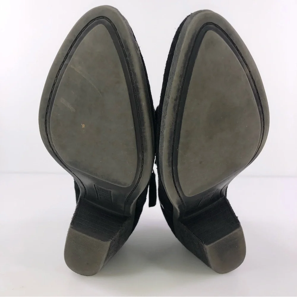MISMATCH Frye Ankle Boots Womens Size 7/7.5 Judy Black Suede Booties 3470015